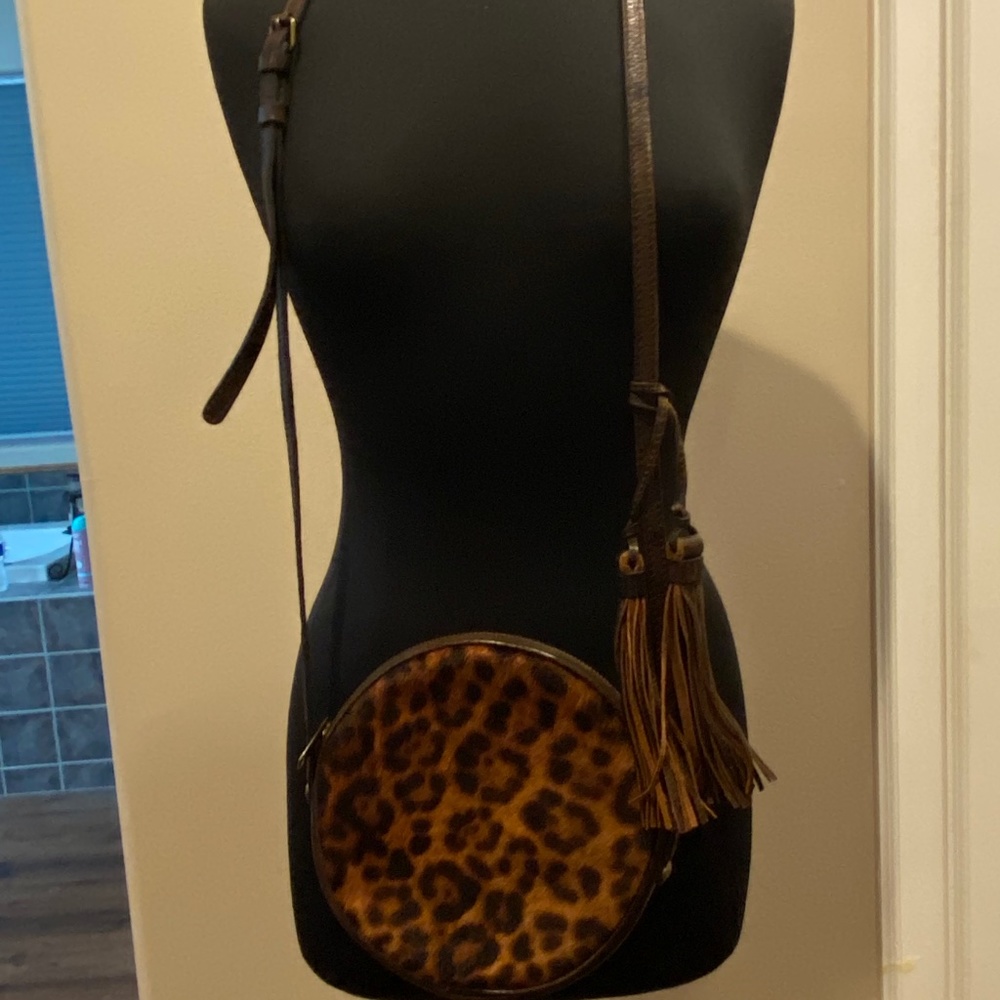 Real leather and fur hair purse